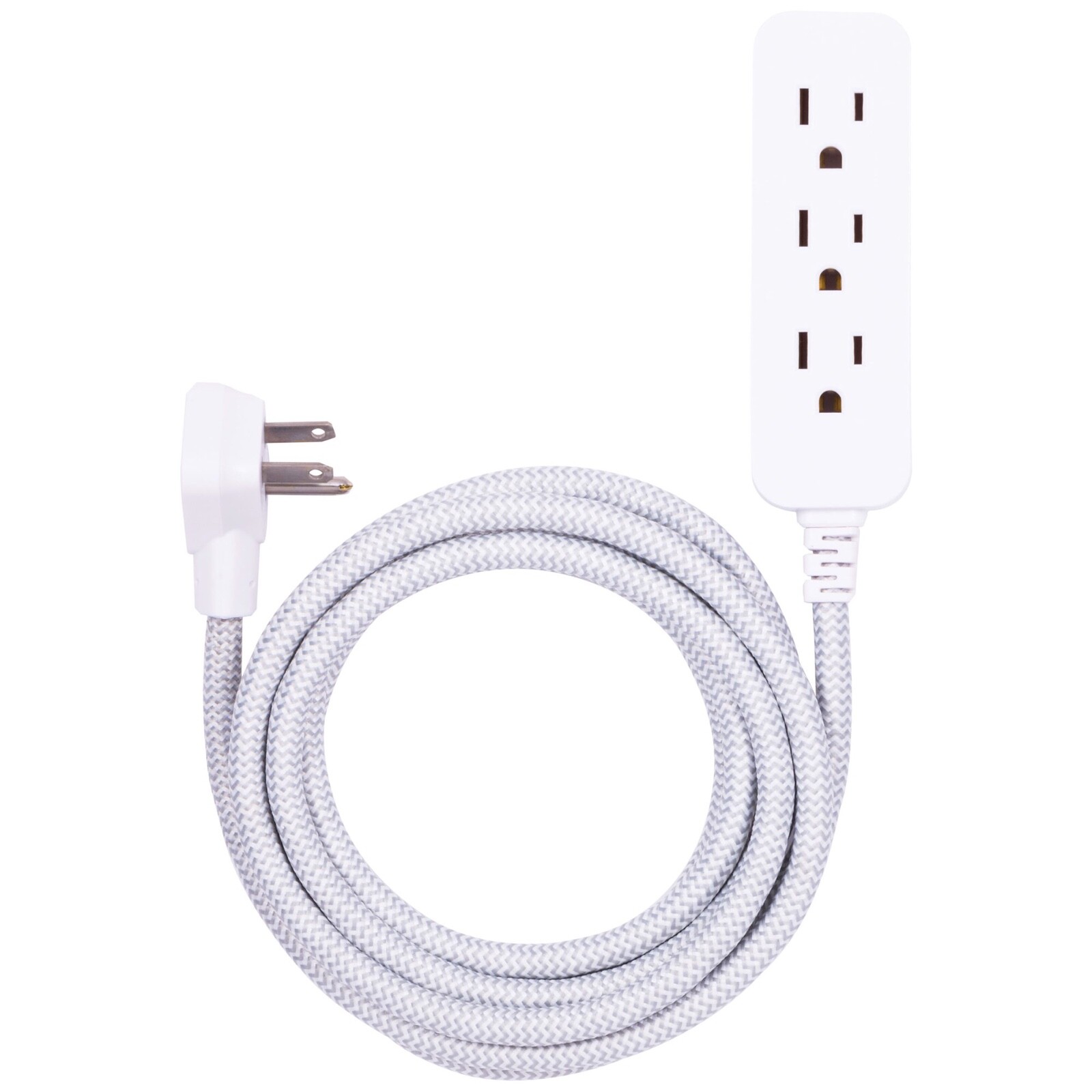 NEW 10ft. 3-Outlet Extension Cord by Cordinate, White/Gray – Best Seller