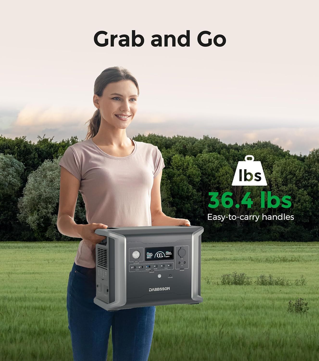 Dabbsson Portable Power Station 1330Wh Solar Generator App Control for Outdoors