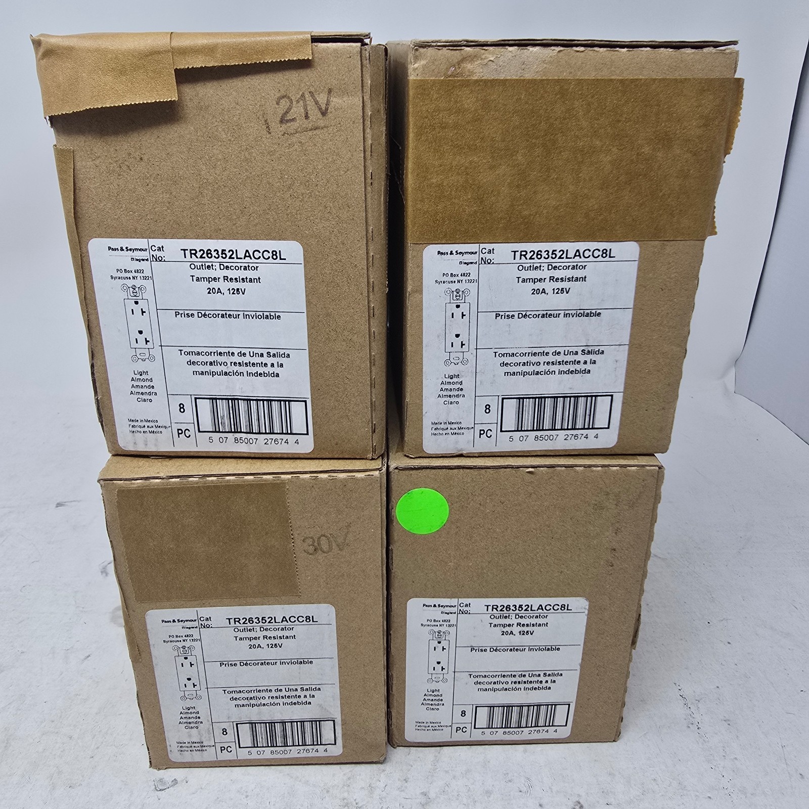 32 pc Legrand Commercial Outlet Light Almond 20a Tamper Resistant 115v DECORATOR