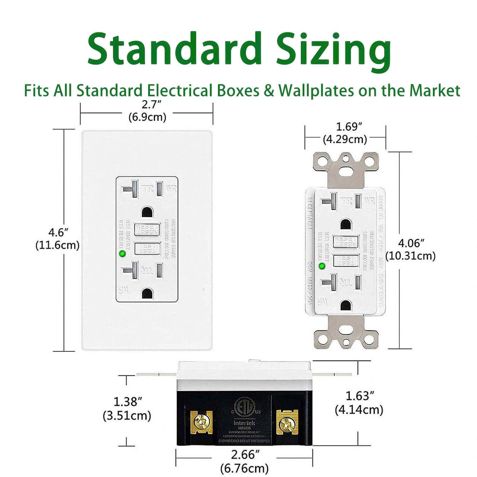 GFI GFCI Outlet 20 Amp LED Indicator Weather Tamper Resistant Duplex Receptacle