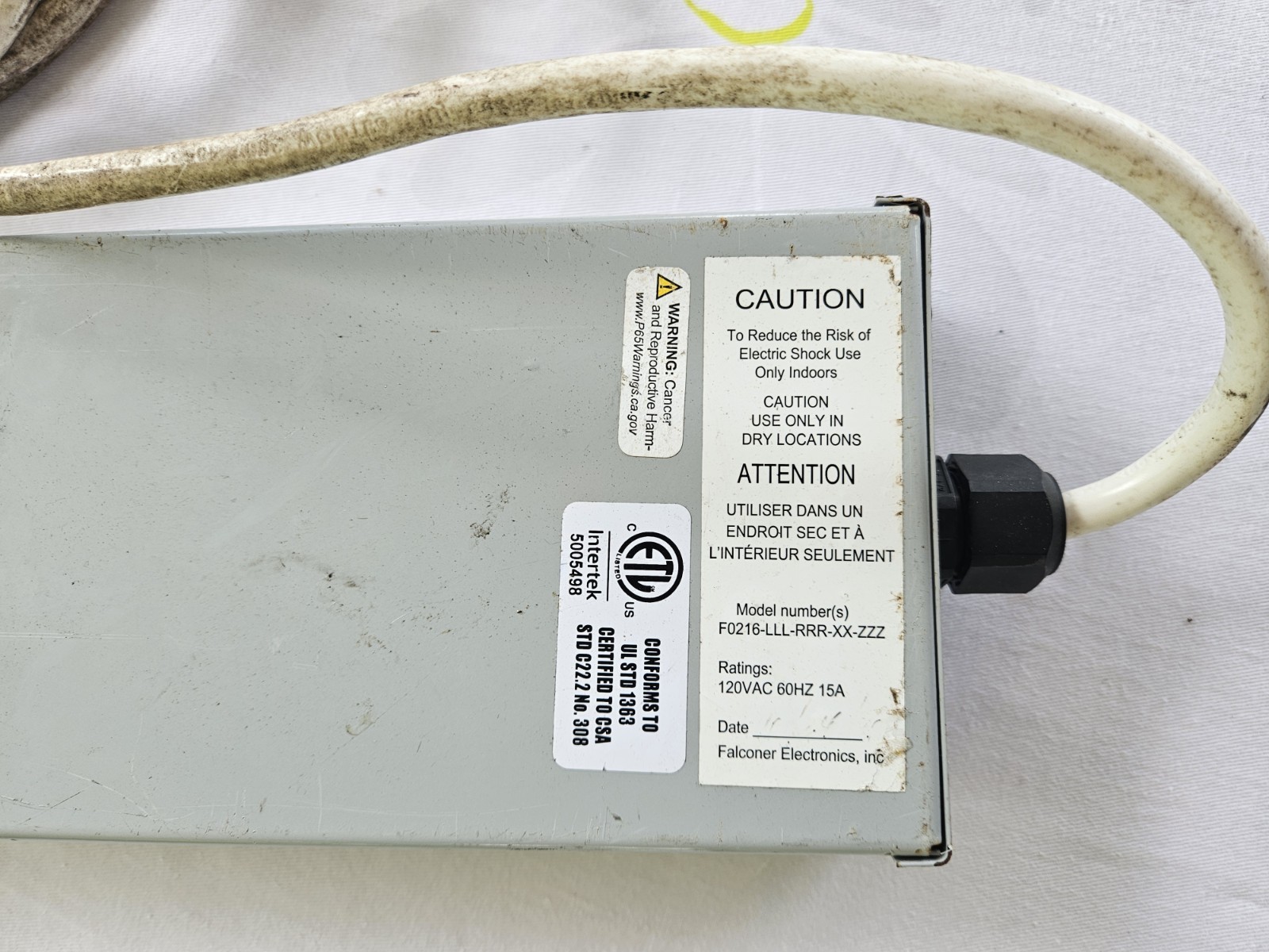 Grey Commercial Power Stripe Heavy Duty 22 Outlet