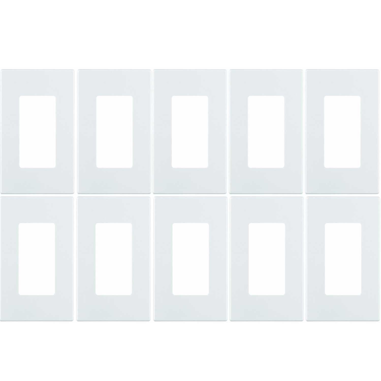 80301-SW 1-Gang Decora Plus Wallplate Screwless Snap-On Mount (10 Pack, White)
