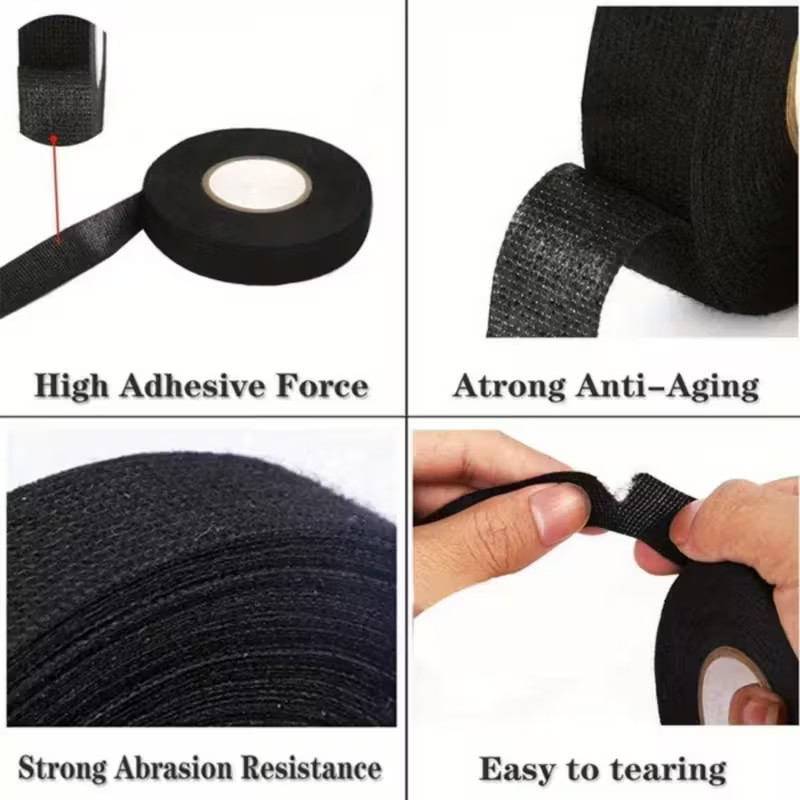 1-5pcs Wire Harness Automotive Cloth Tape, Adhesive Resistance Heat Proof Tape