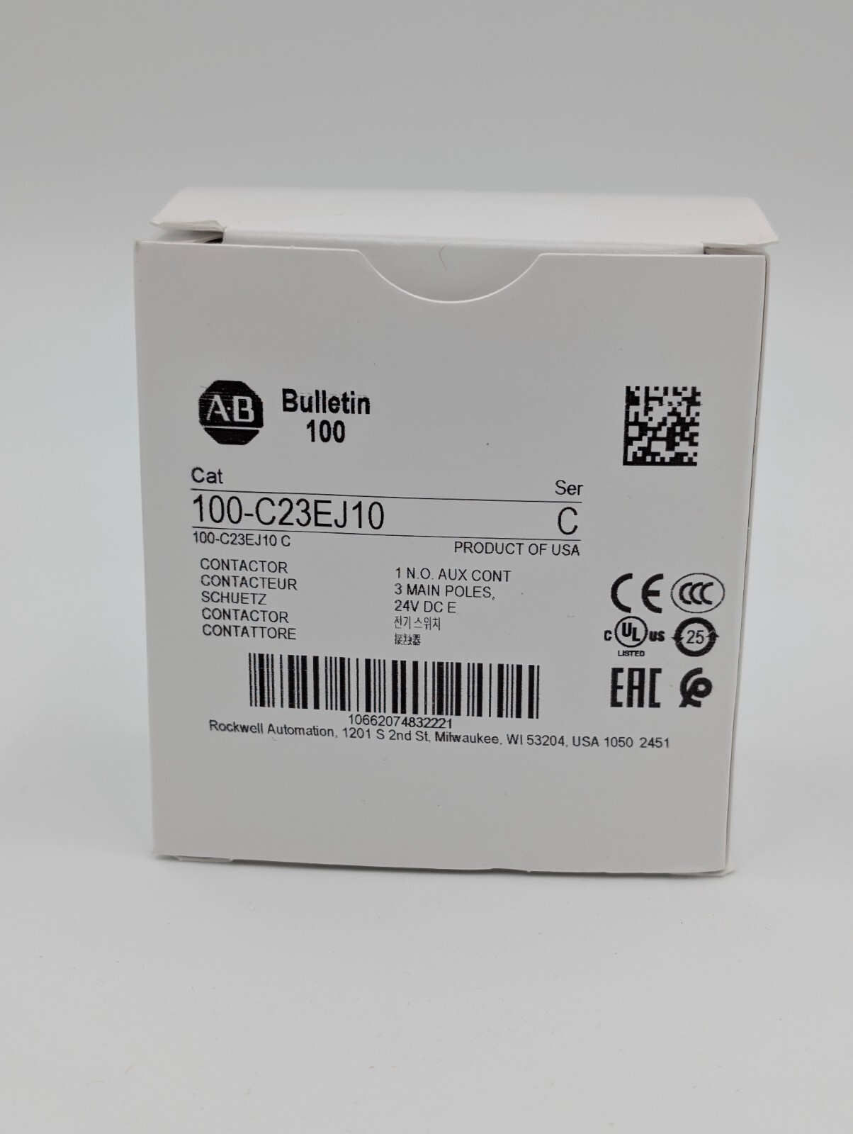 Allen Bradley 100-C23EJ10 Contactor 24VDC 23A New US STOCK EBAY FULFILMENT