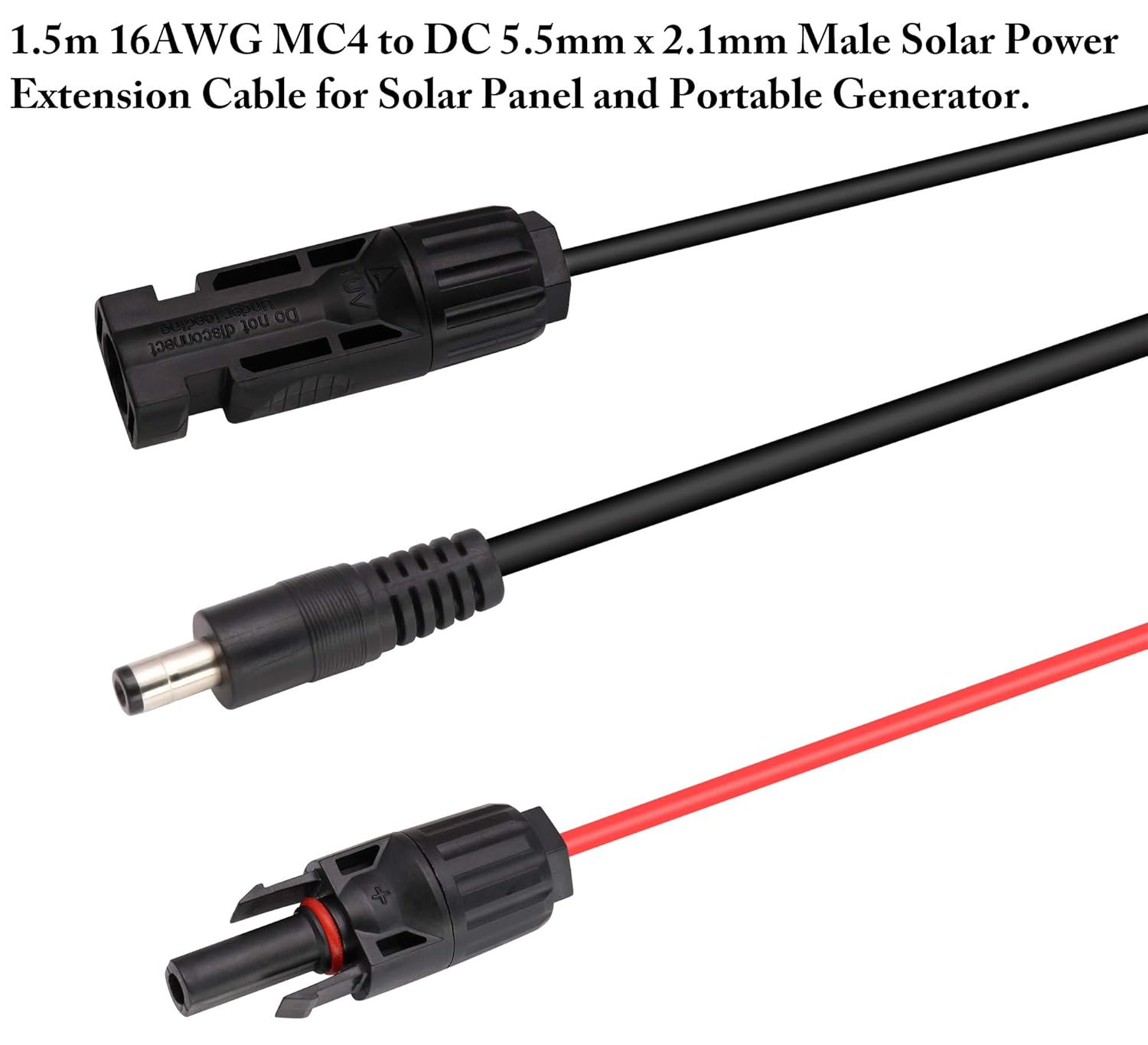 Solar Adapter Male and Female to DC 5.5Mm X 2.1Mm Male Solar Power Extension Cab