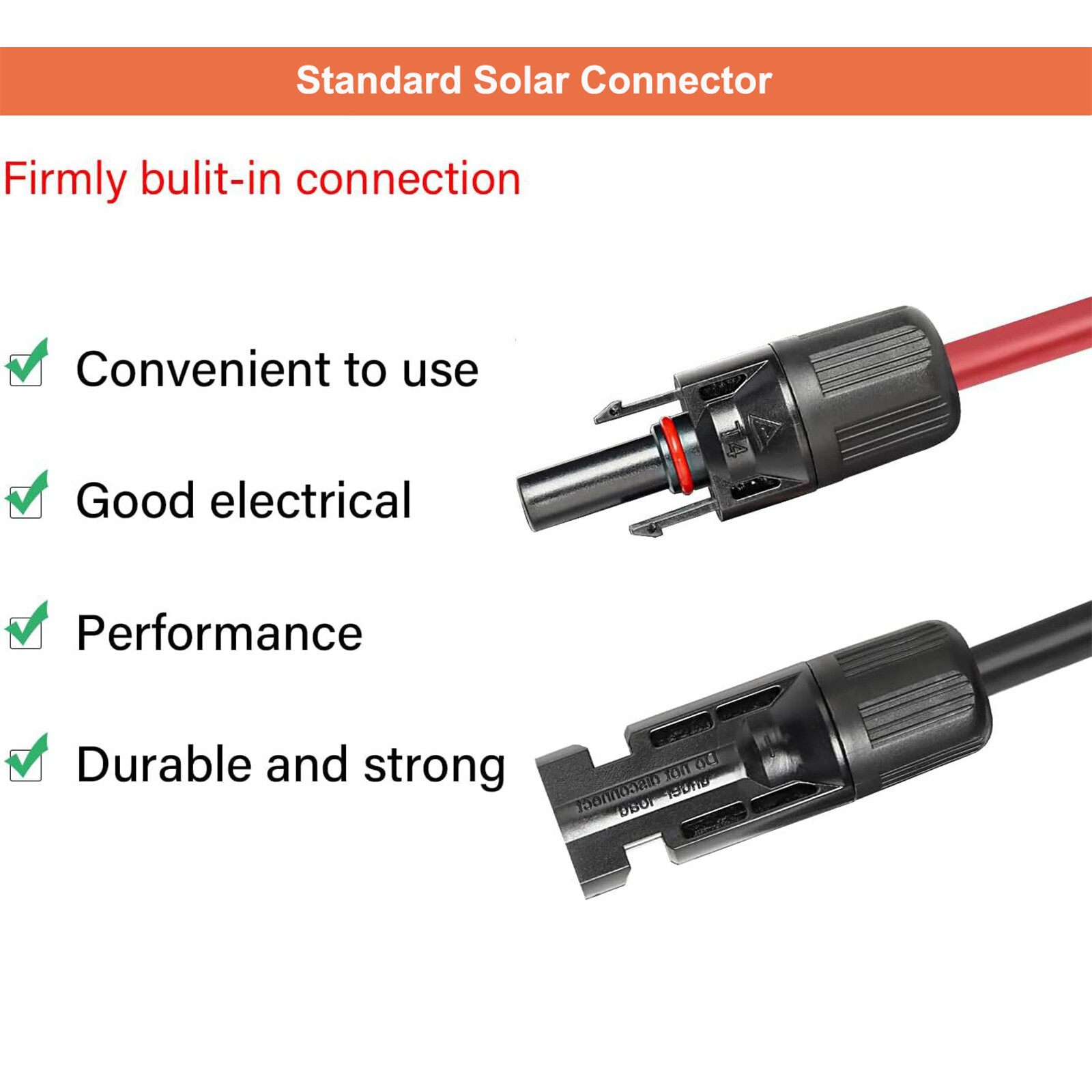 10 AWG Solar Panel Extension Cable 6mm² Solar Wire with Female & Male Connectors