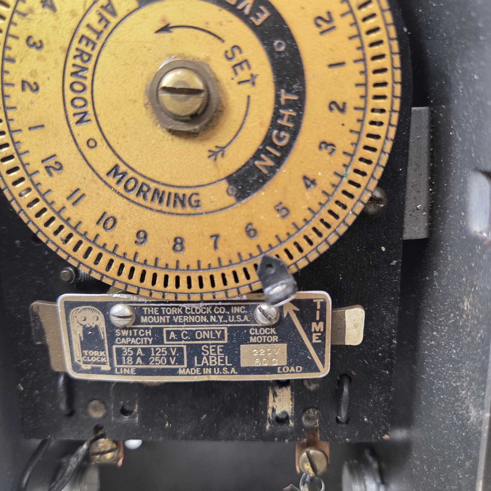 Vintage TORK 1191 EL Mechanical Industrial Timer Switch USA Metal Case Decor Art