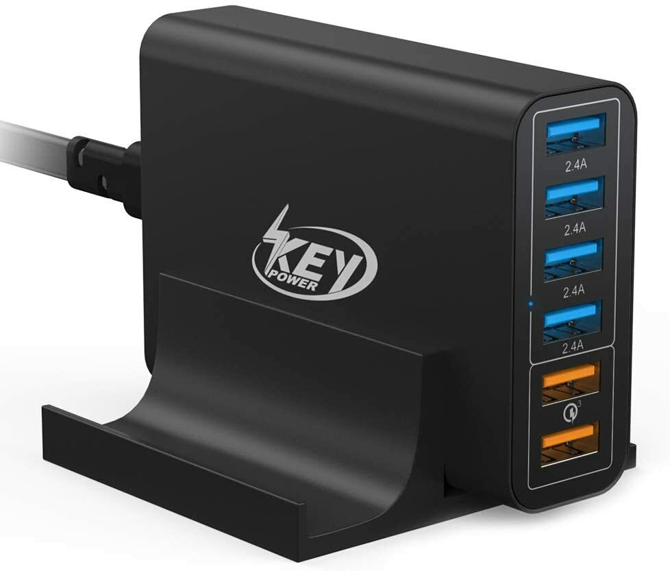 60W Fast USB Charger 6Ports Desktop Quick Charge Charging Station