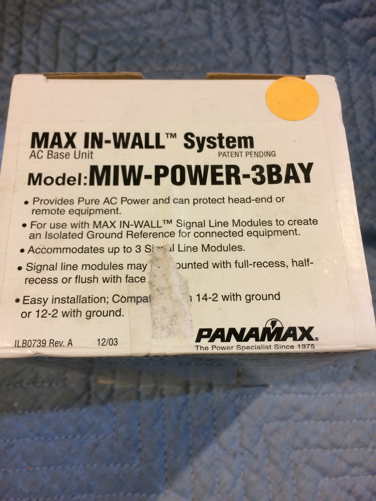 NEW – Panamax MIW-POWER-3BAY Max In-Wall System AC Base Unit
