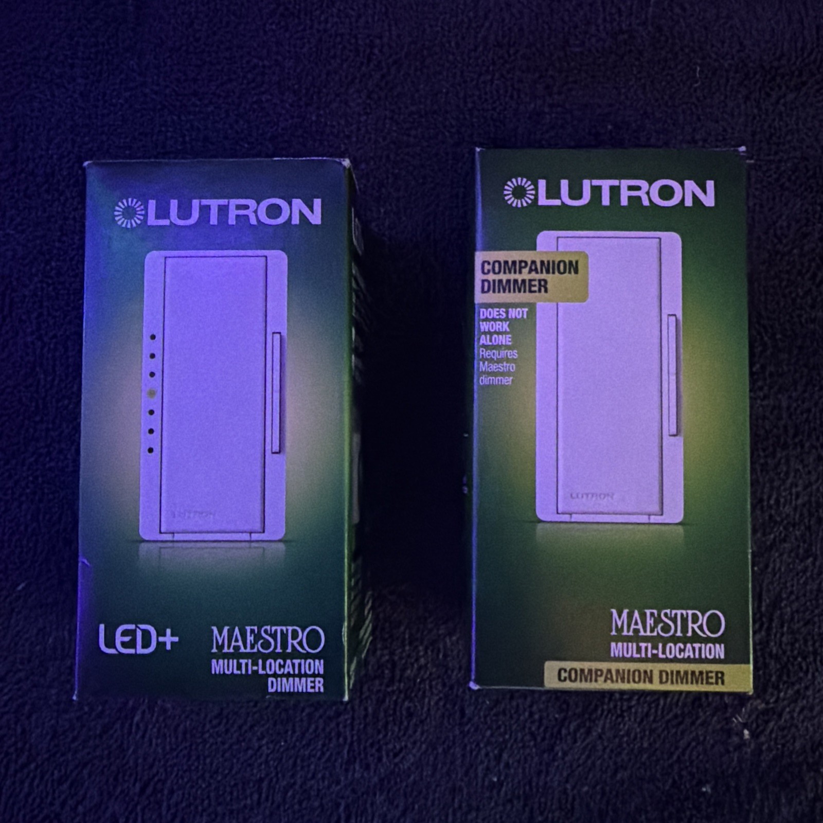 Lutron Maestro MACL-153M-WH Multi-Loc Dim+Companion 150W 120V LED Wh Switch set