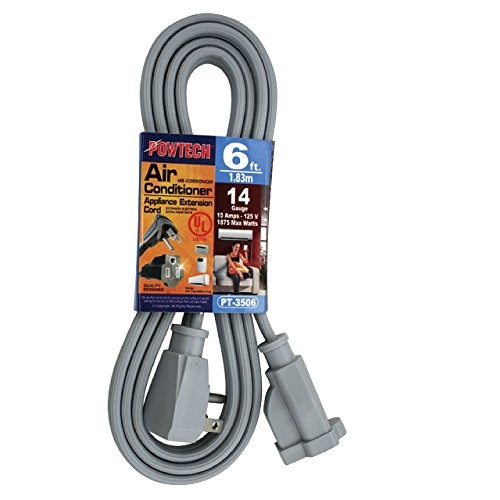 POWTECH 6 FT Heavy Duty Extension Cord 14 Gauge 3-Prong Grounded Appliance Power