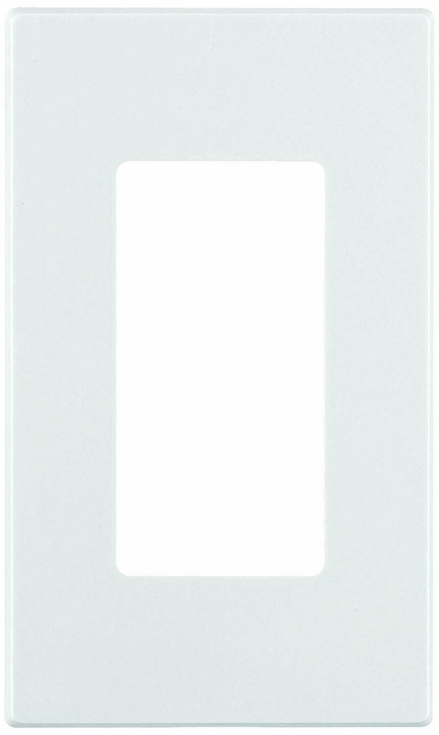 Leviton 80301-SW 1-Gang Decora Plus Wallplate Screwless Snap-On Mount, White