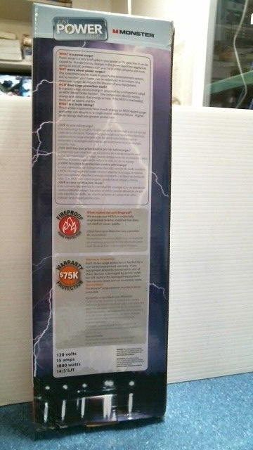 Monster Just Power It Up 1080 J 6 ft. L 7 outlets Surge Protector (00731) FS