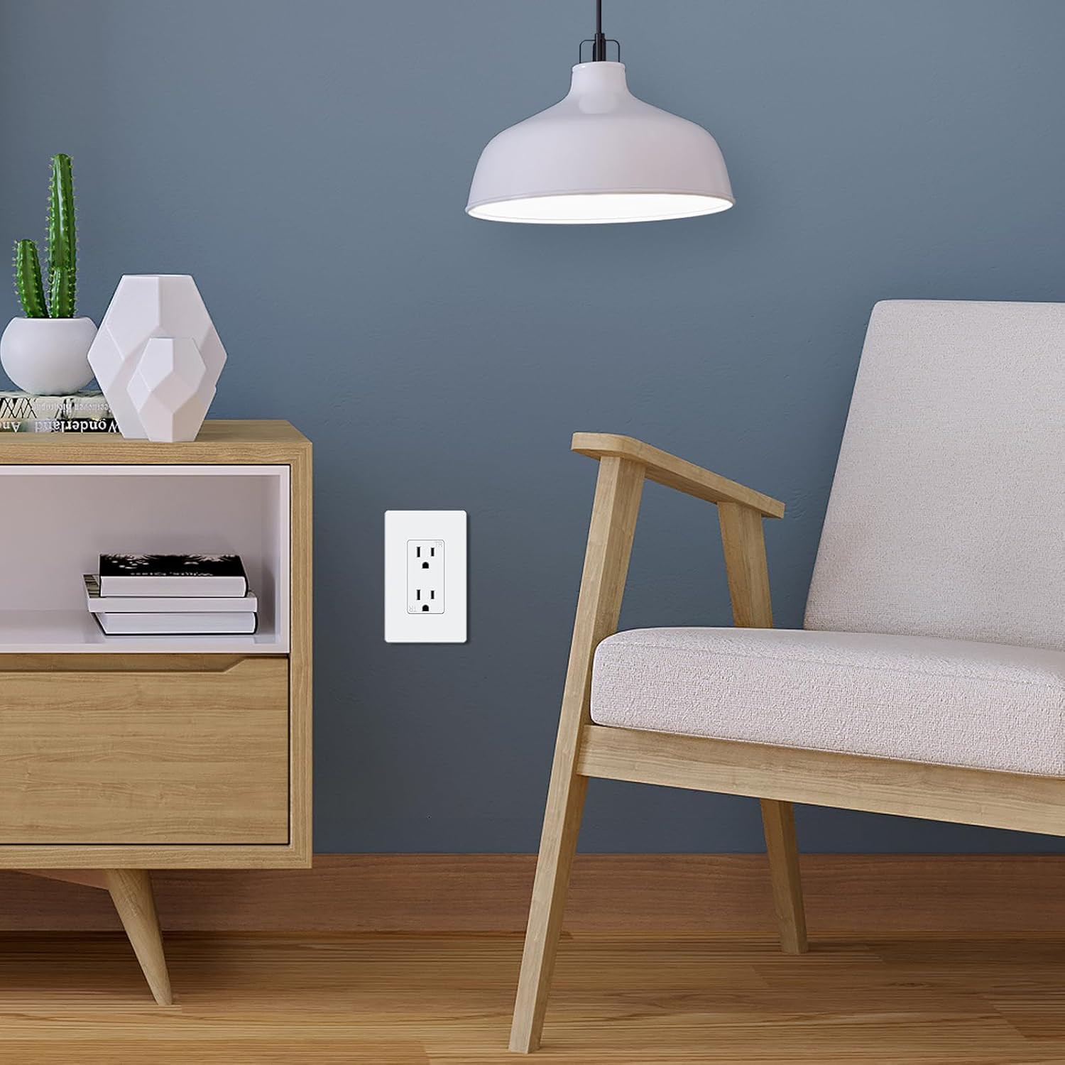 10Pack Duplex Receptacle Wall Outlet 15A Tamper Resistant Glossy White Screwless
