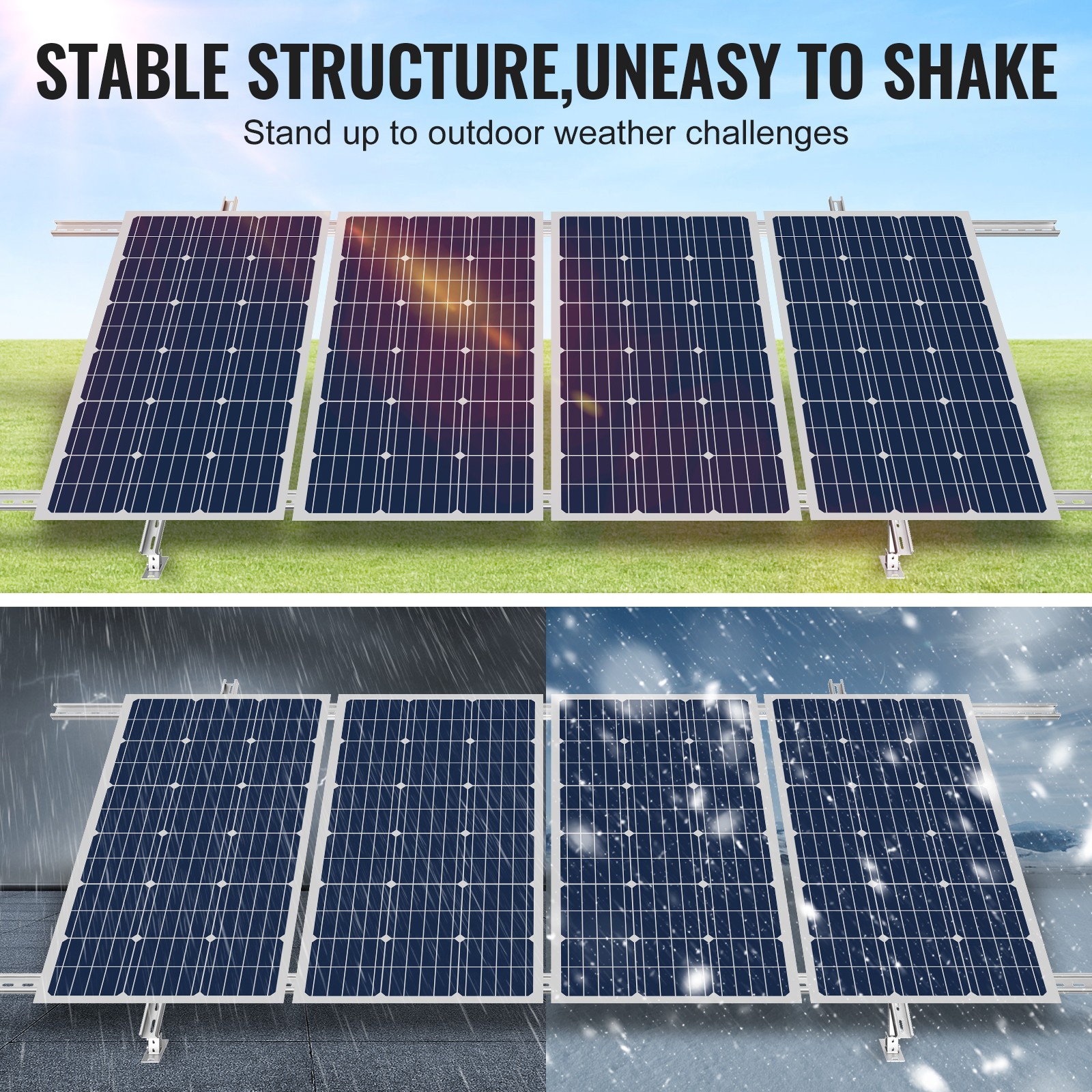 Uimoso Adjustable Solar Panel Mounting Brackets, 2 Sets, 30°-60° Angle