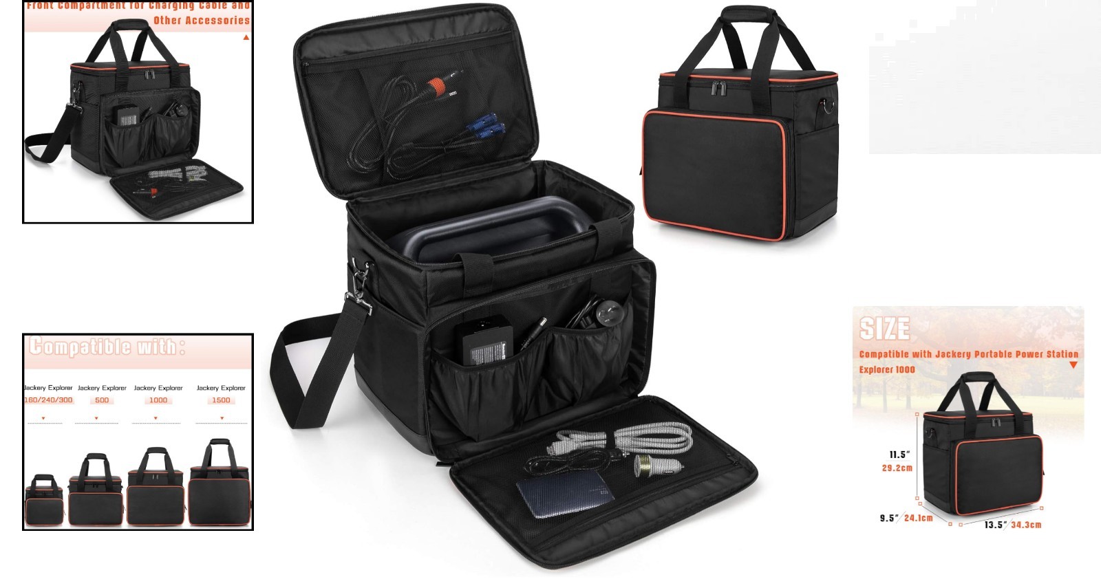 Luxury Travel Case for Jackery Explorer 1000 | Waterproof & Accessible Storage