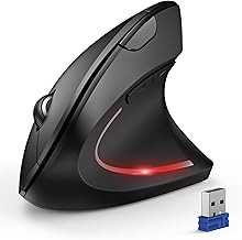 TECKNET Ergonomic Mouse, Wireless Bluetooth Vertical Mouse, 4800 DPI Optical Tra