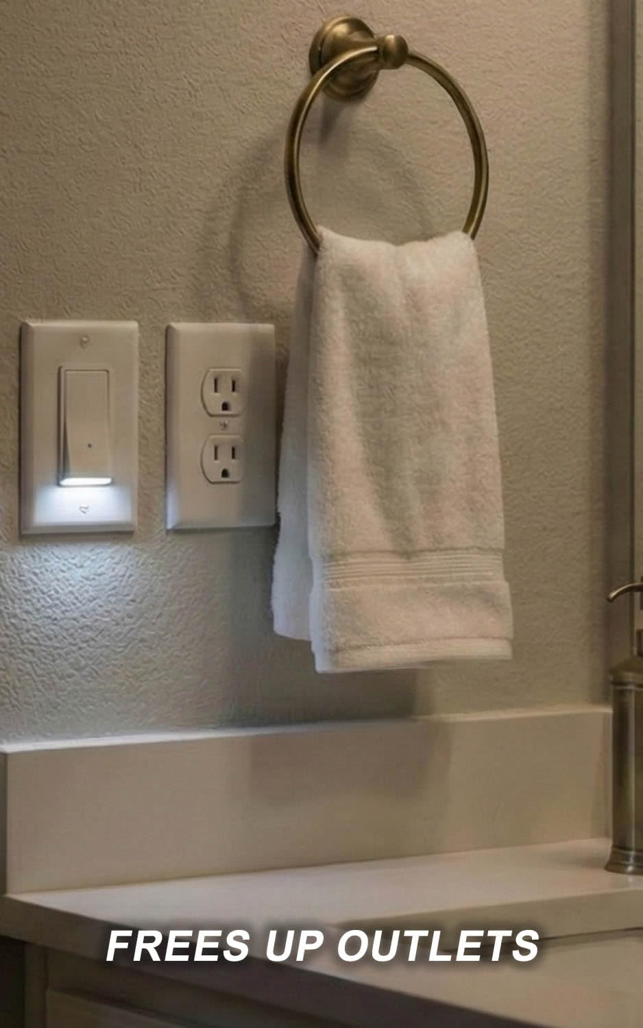 2Pack Illuminated Light Switch-Single Pole Wall Switch with Night Light, 15A 12