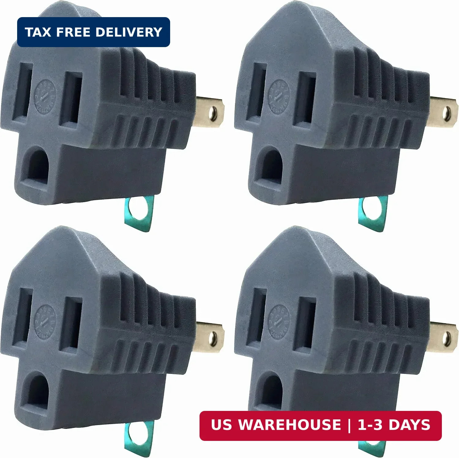3 Prong to 2 Prong Adapter, Polarized Grounding Converter, 3-Prong Plug Adapter,