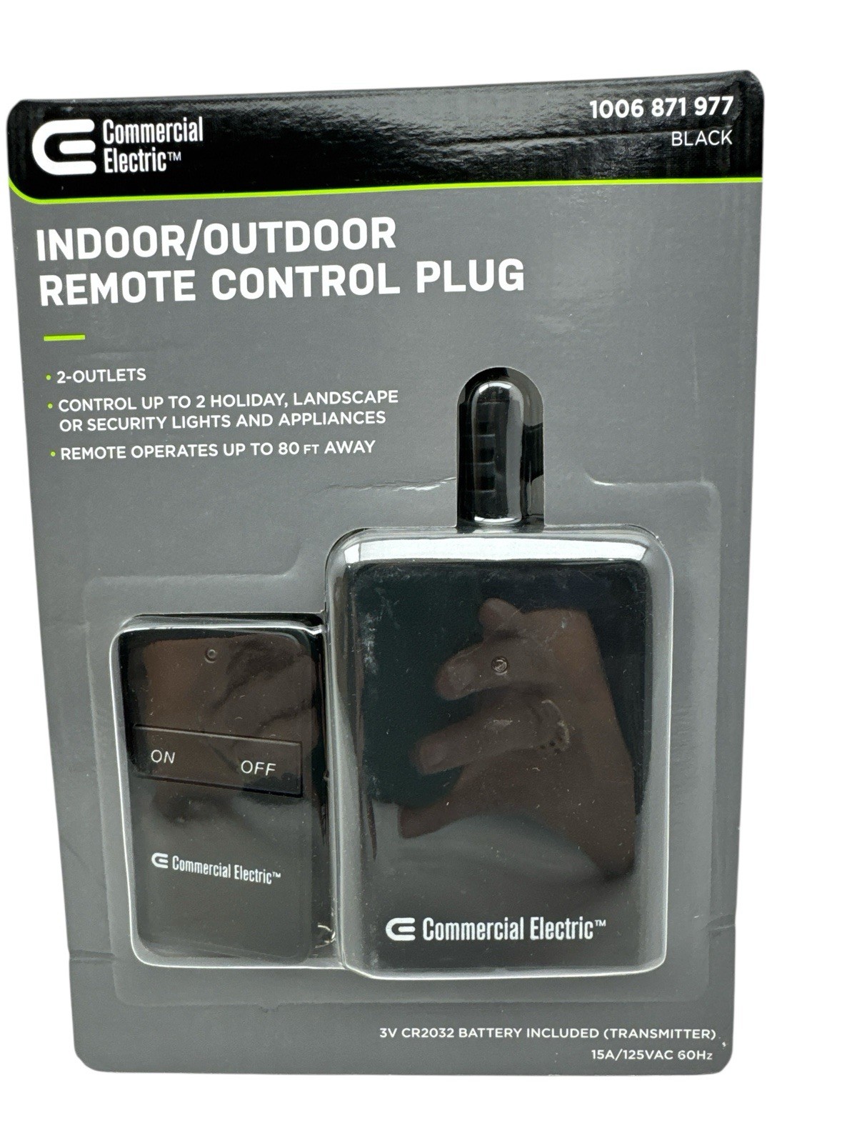Indoor/Outdoor Remote Control Plug Commercial Electric 1006871977 NEW