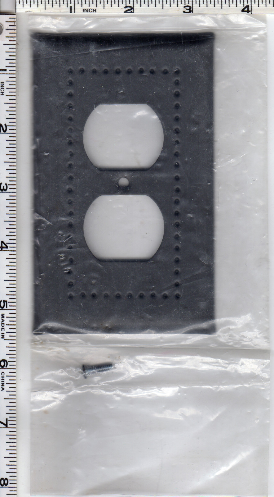 Unbranded Duplex Receptacle Plate Cover Embossed Dimpled Leather Look Wallplate