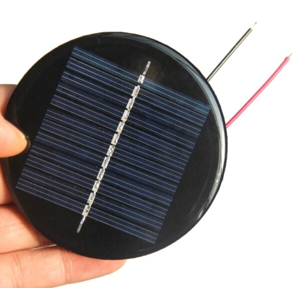 Polycrystalline silicon 6V solar circular lamp board, diameter 80MM with wire