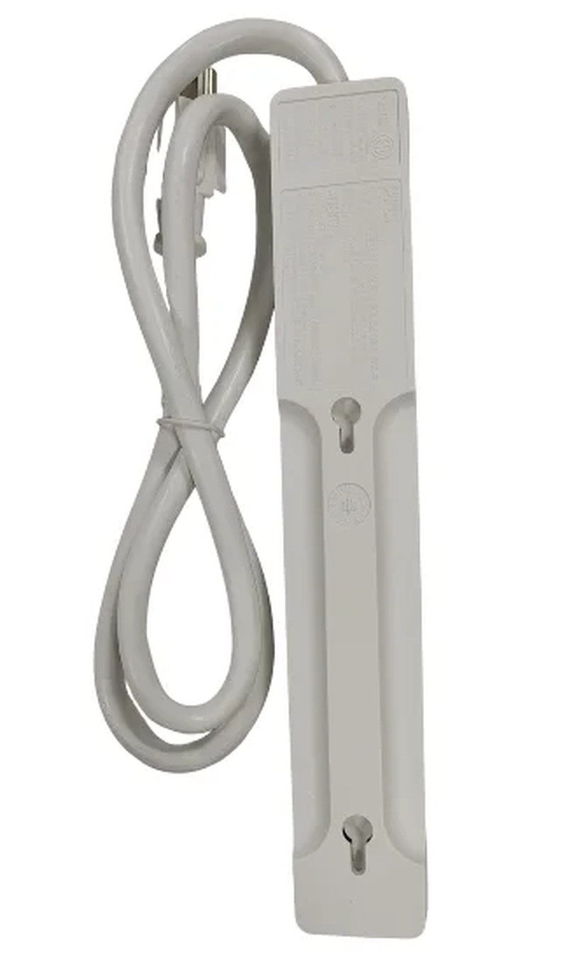 6-Outlet Power Stríp with 2.5-Foot Cord , White,15A,125V-60Hz