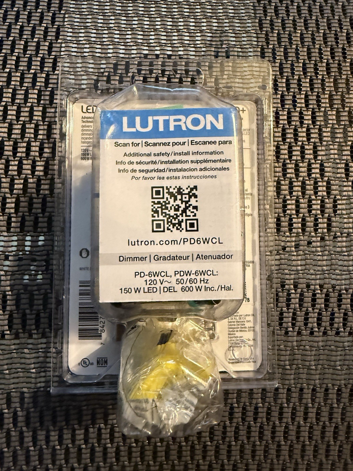 Lutron Caseta Smart Dimmer Wall Switch PD-6WCL-WH-R White LED/CFL