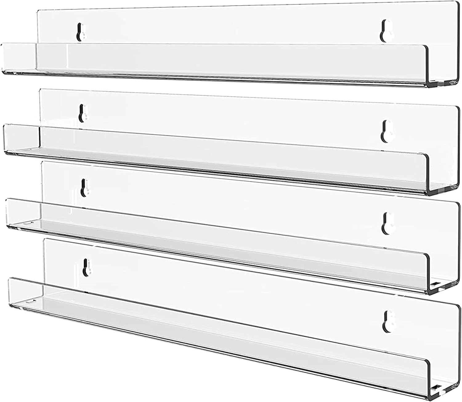 Paquete de 4 estantes acrílicos para almacenamiento en la pared, estanterías
