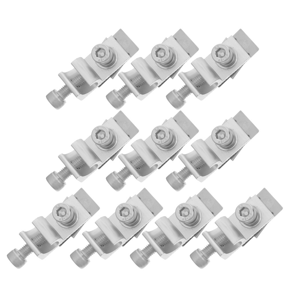 10Pcs Silver Aluminium Alloy Solar Cable Ground Terminal Connectors for Home