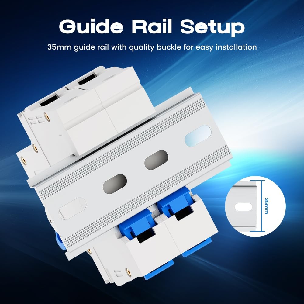 AC Miniature Circuit Breaker, 120V/240V 2 Pole 20 Amp DIN Rail Mount Circuit Bre