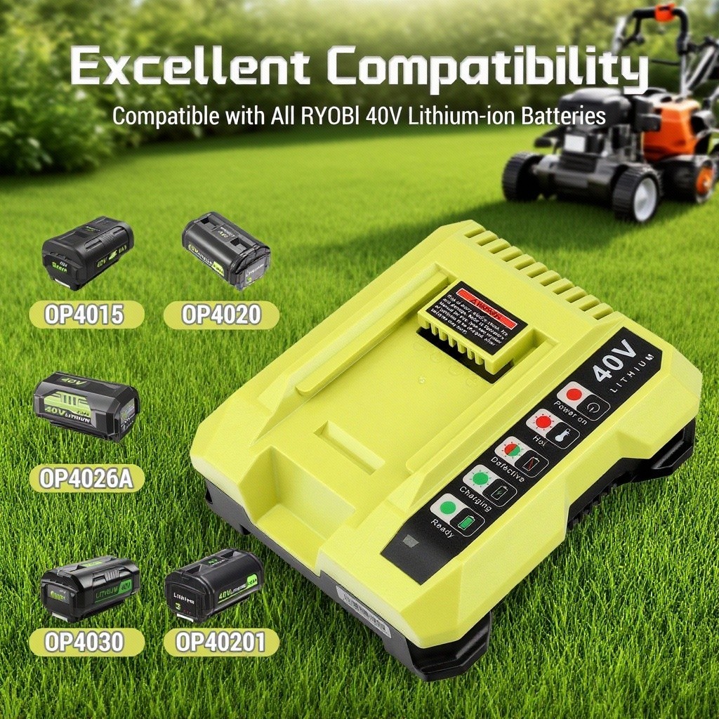40V Battery Charger For Ryobi OP40401 OP40501 OP40602 OP4060A OP4040A