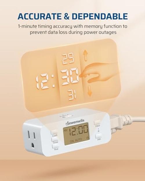 24 Hour Programmable Digital Timer Outlet – 2 Pack Timers for 2 Pack 24 Hours