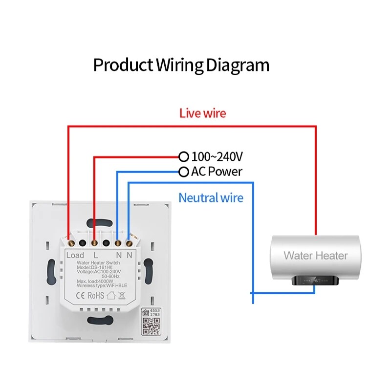 Smart Boiler Switch Water Heater Wifi APP Siri Alexa Google Home Voice Control