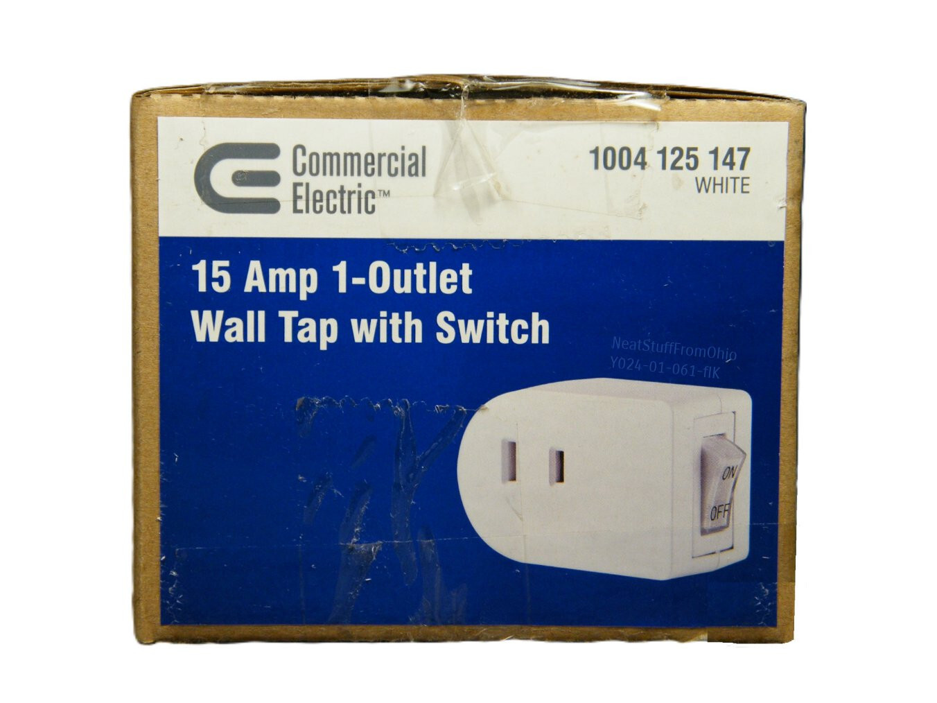 PLUG-IN POWER SWITCH, ON/OFF, TWO-PRONG, POLARIZED, ILLUMINATED, 125VAC
