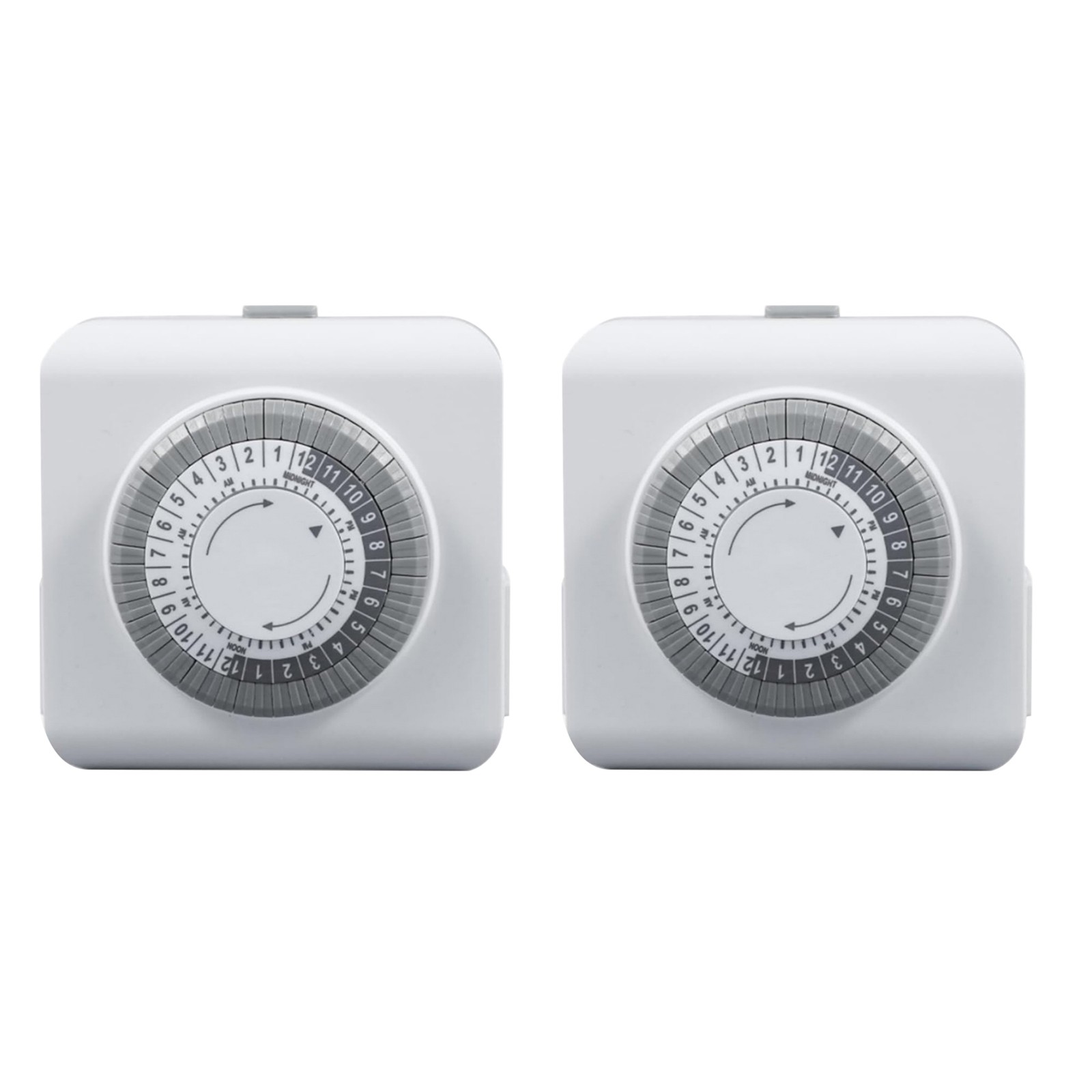 2 Pack 110-125V 3-Pin Mechanical Timer For Stage Lighting 24-Hour Outlet Plug