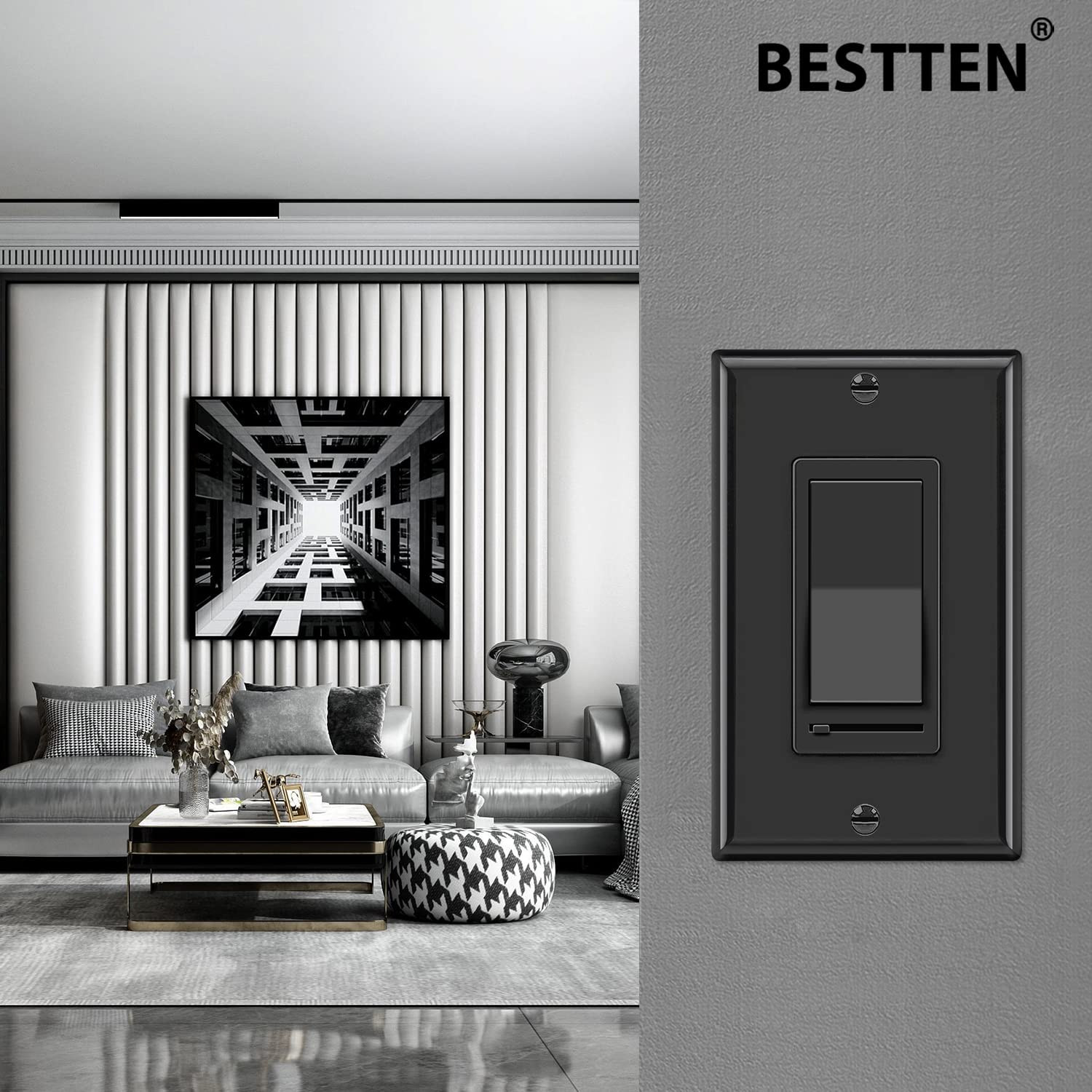 10 Pack Dimmer Wall Light Switch, Compatible with Dimmable LED, CFL, Incandescen