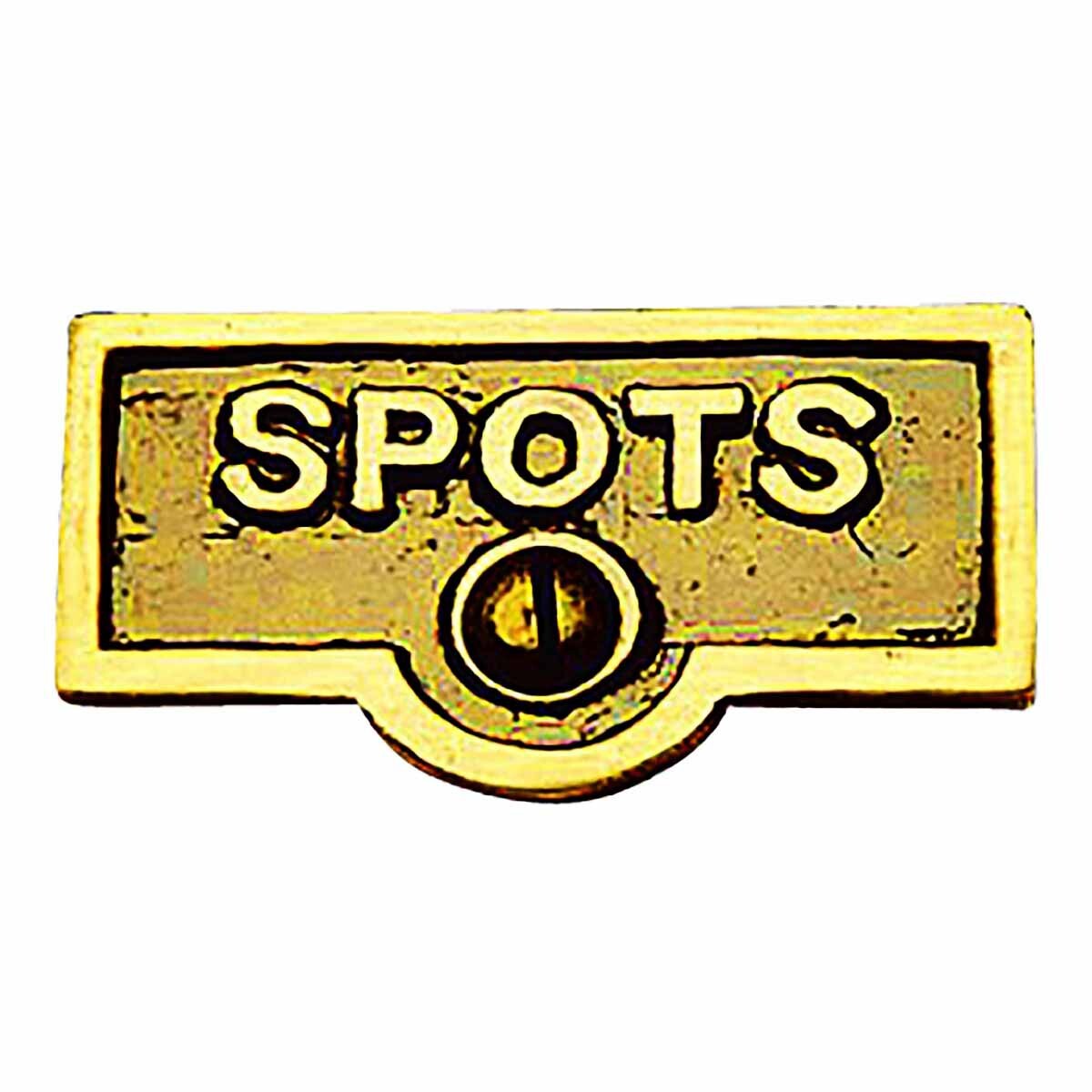 Switch Plate Tags SPOTS Name Signs Labels Lacquered Brass Renovators Supply