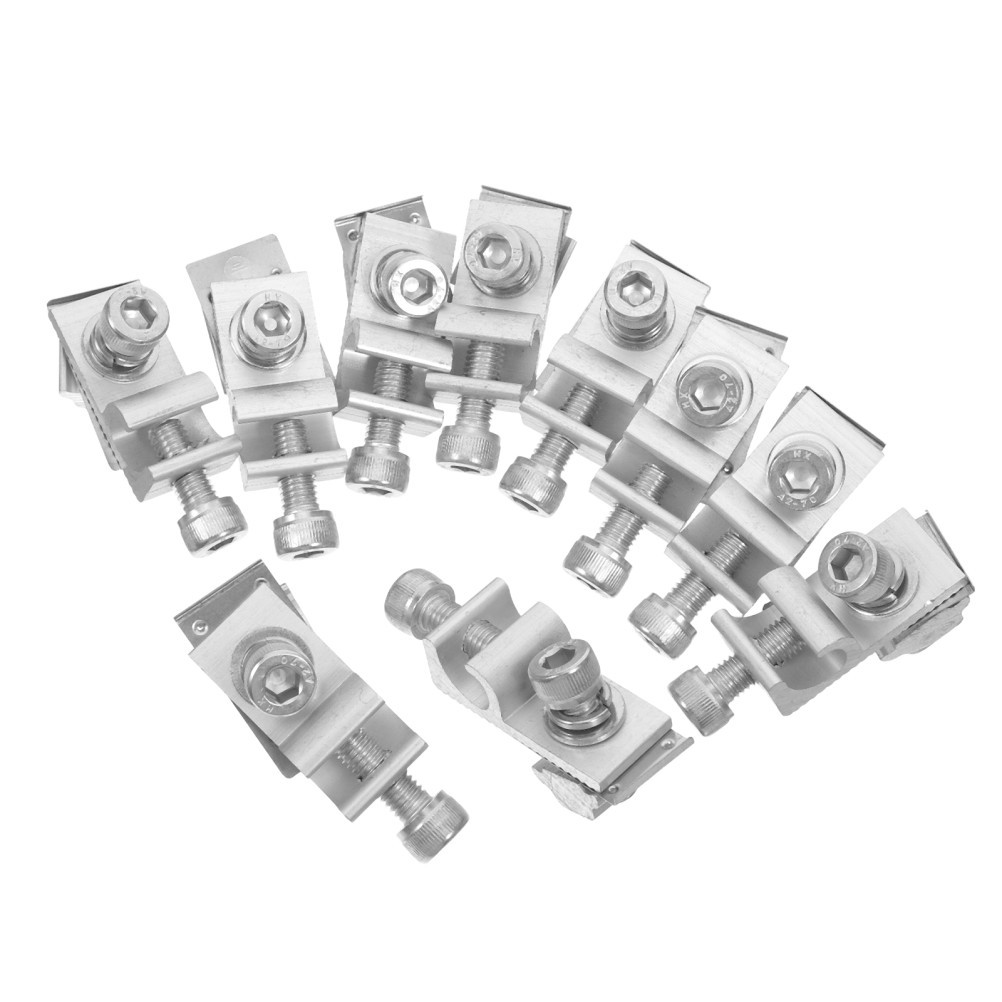 10Pcs Aluminium Alloy Solar Panel Grounding Buckle Terminals Durable