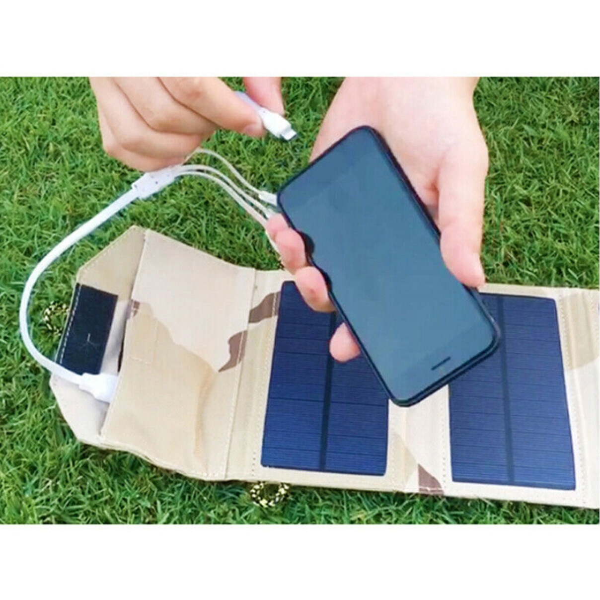 Folding Solar Panel Power Bank USB Battery Charger Outdoor Hiking Camping 80W US