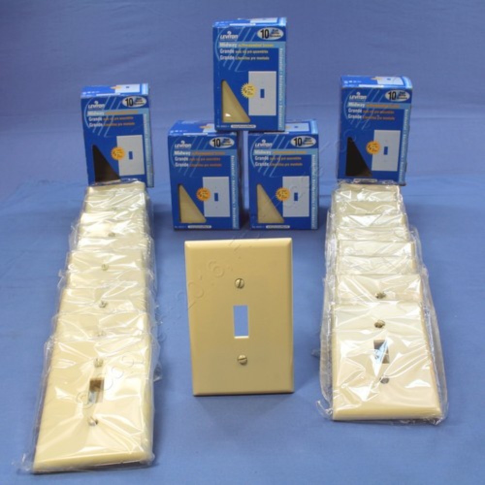 10 Pack Single Pole Decorator Light Switch with Wallplate, 15A 120/277V, Rocker