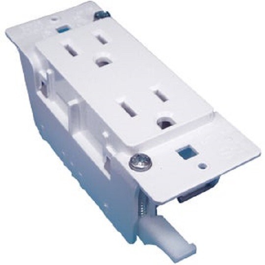 (6)-United States Hardware 15A White Mobile Home 5-15R Duplex Outlet E-120C