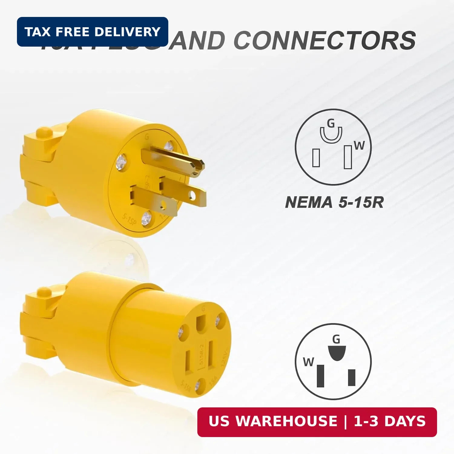 Extension Cord Ends Male and Female Electrical Replacement Plug & Connector NEMA