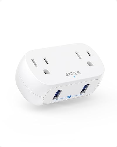ANKER OUTLET EXTENDER USB POWEREXTEND PLUG 2 MINI 2 OUTLETS 2 USB PORTS – WHITE