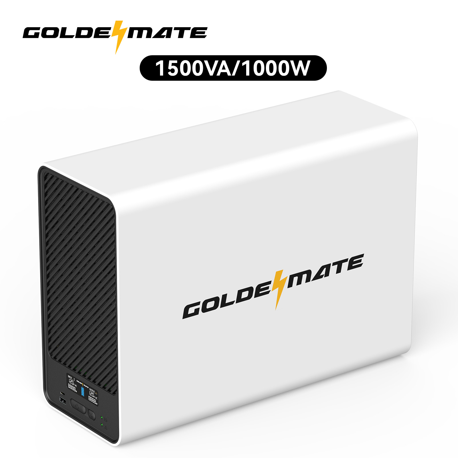 Goldenmate 1500VA 1000W UPS Pure Sine Wave LiFePO4 Battery Backup Power