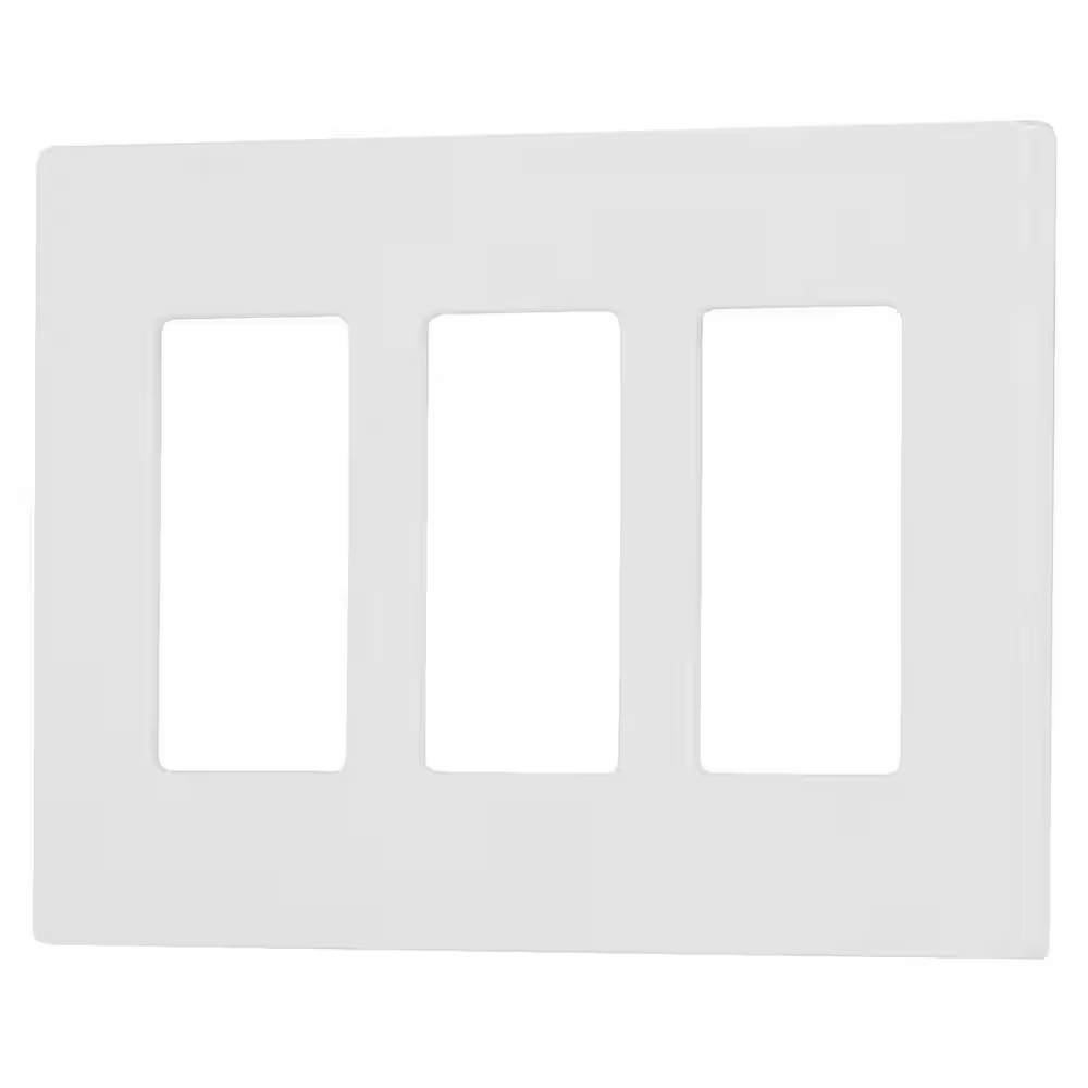 Claro 3 Gang Wall Plate for Decorator/Rocker Switches, Gloss, White (CW-3-WH) (1