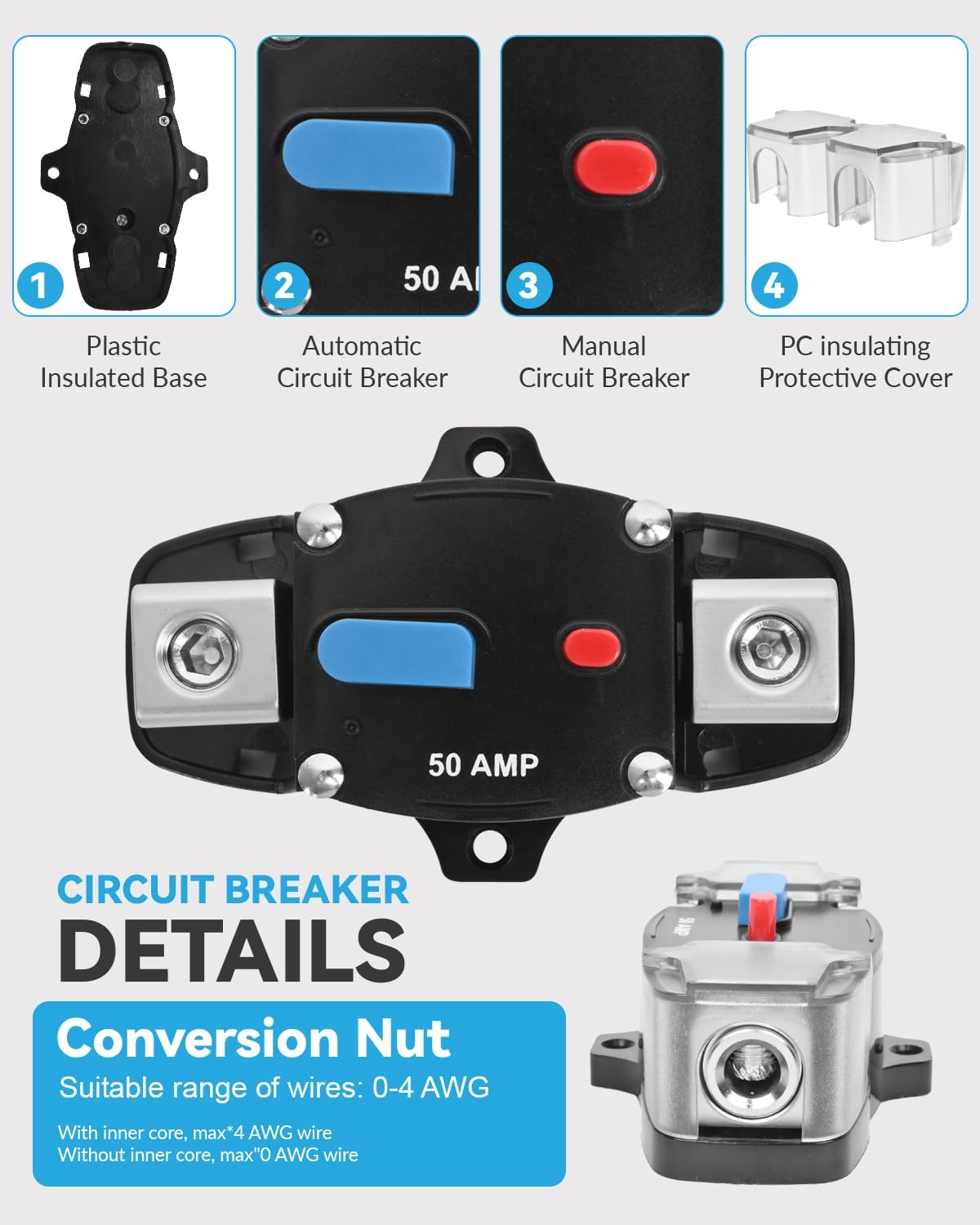 BULVACK 150 Amp Circuit Breaker with Manual Reset Waterproof Inline Fuse…