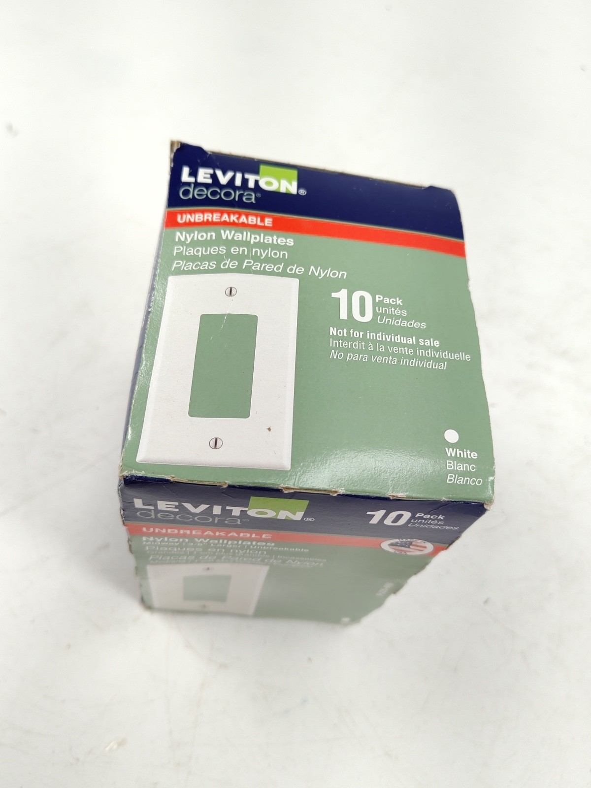 Leviton Decora Unbreakable Nylon Wallplate (White) 10 PACK MIDWAY 3/8″