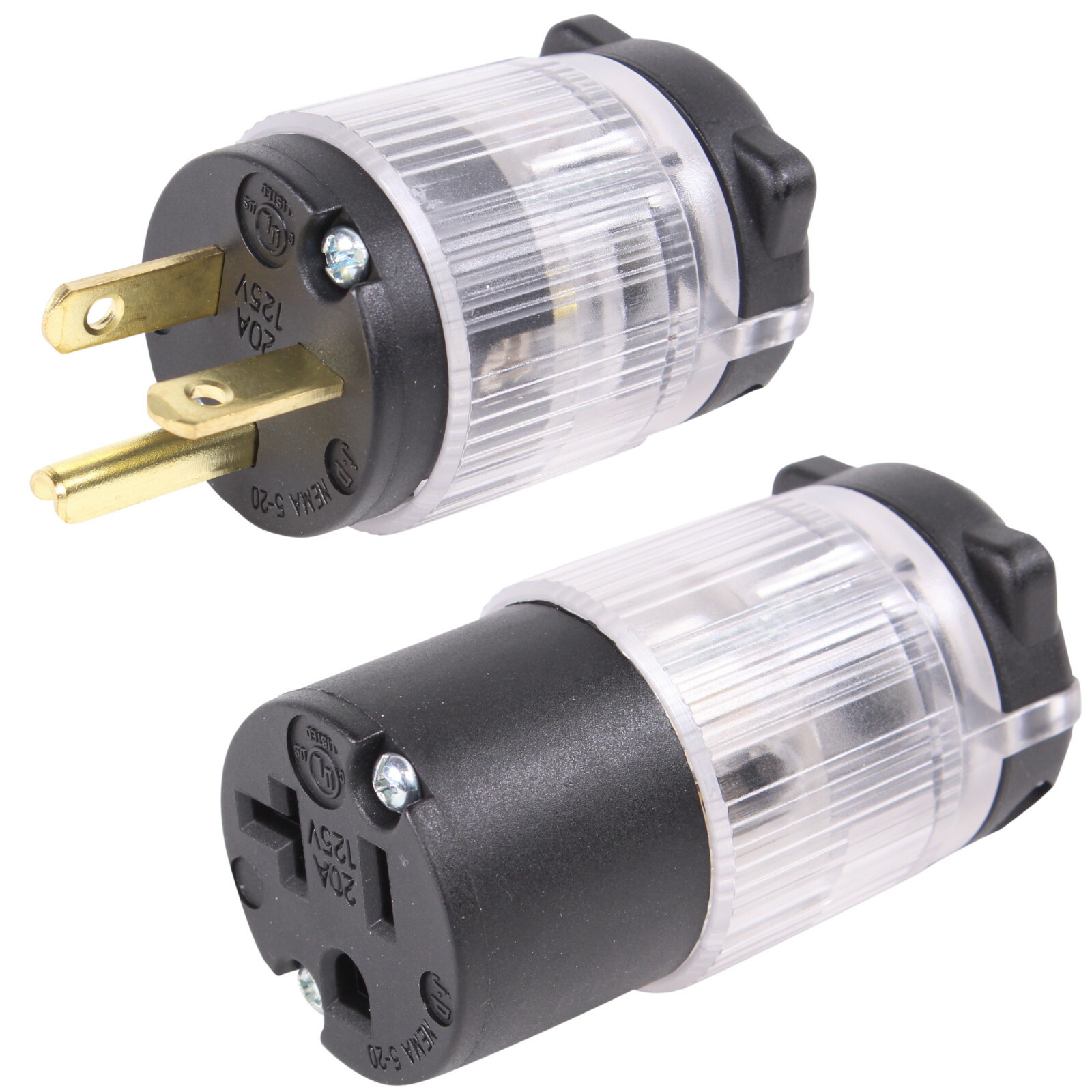 20 AMP Replacement Extension Cord Plug Connector Lighted End Power Repair Kit