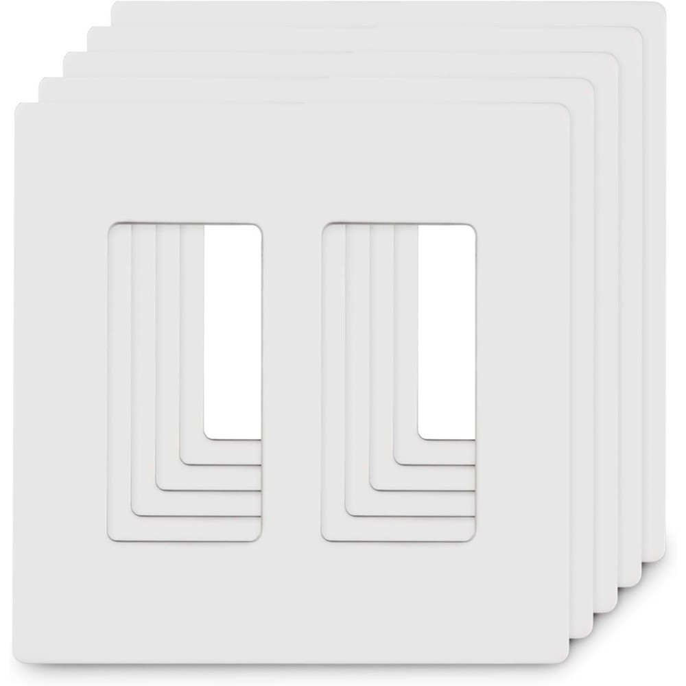 2-Gang Screwless Decorator Wall Plates, Safe Standard Size Outlet Cover,
